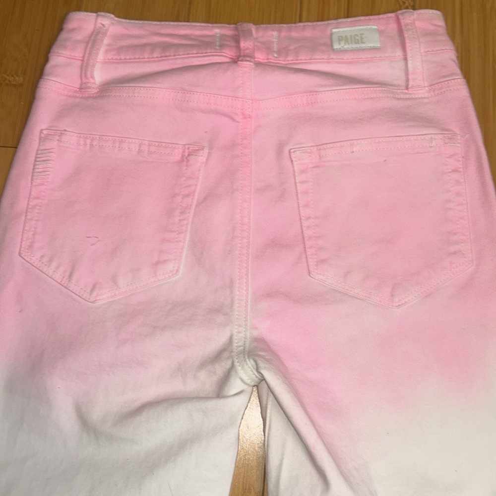PAIGE 3 Color Hoxton Slim Ankle Denim Jeans, Pink White & Blue women’s 25 - Picture 11 of 13